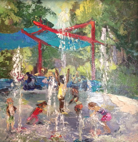splash fountain painting